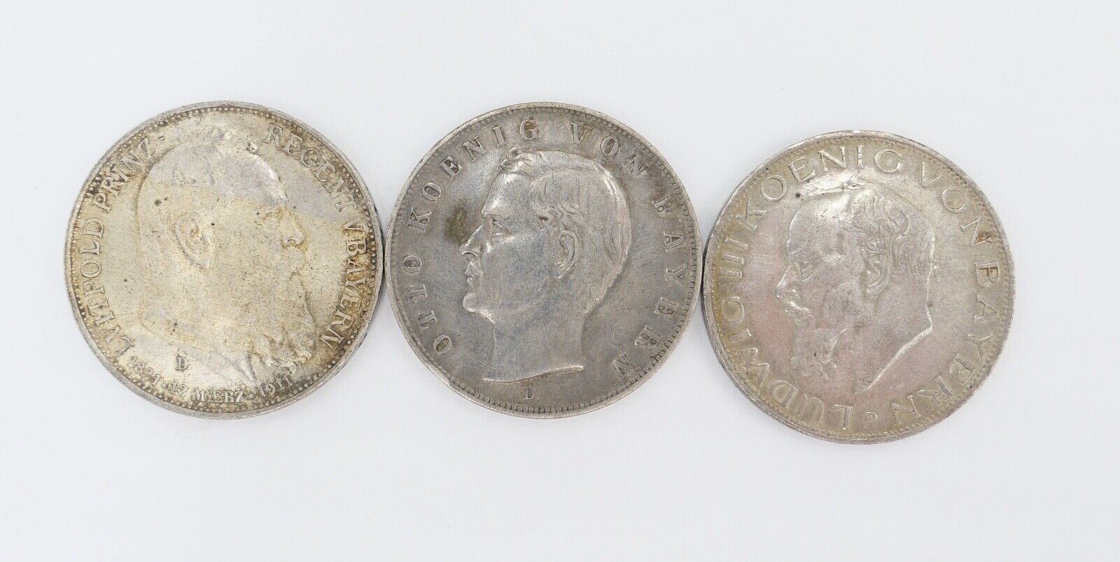 3x 3 Mark ss - stg Bayern Otto - Luitpold - Ludwig Jäger J.47 + J.49 + J.52 - Antikhandel-Stuttgart
