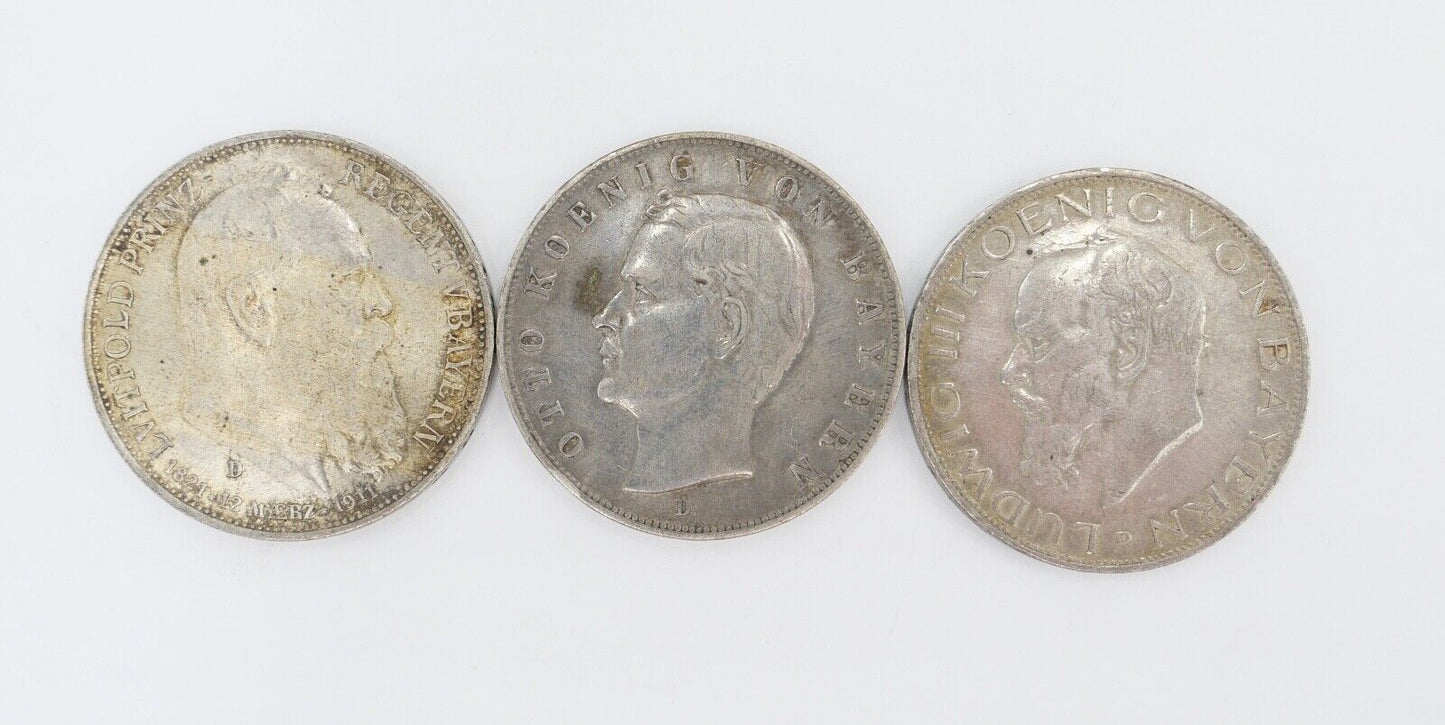 3x 3 Mark ss - stg Bayern Otto - Luitpold - Ludwig Jäger J.47 + J.49 + J.52 - Antikhandel-Stuttgart