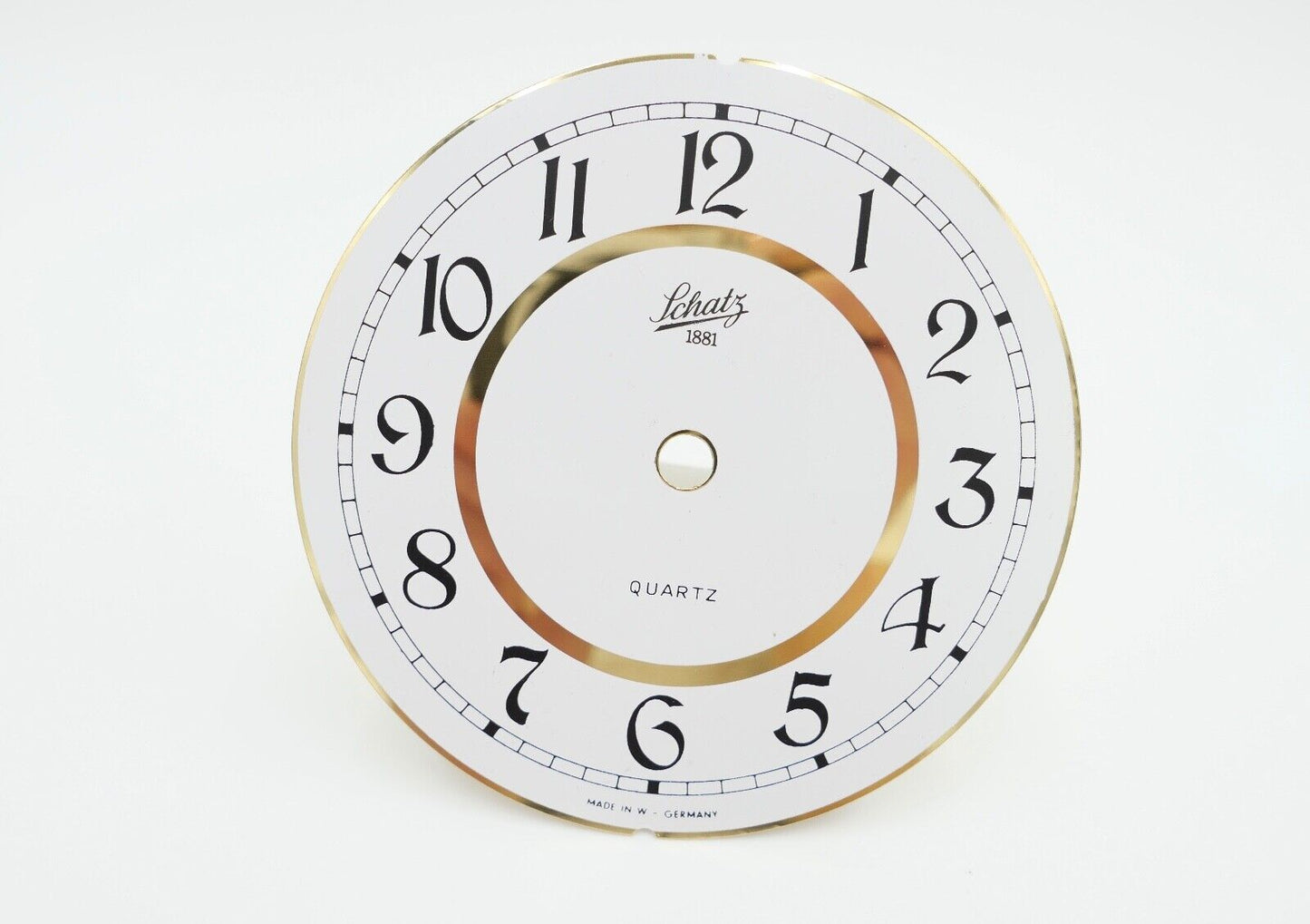 NEU aus Uhrmacherauflösung SCHATZ 1881 Quartz Zifferblatt Ersatzteile Messing - Antikhandel-Stuttgart