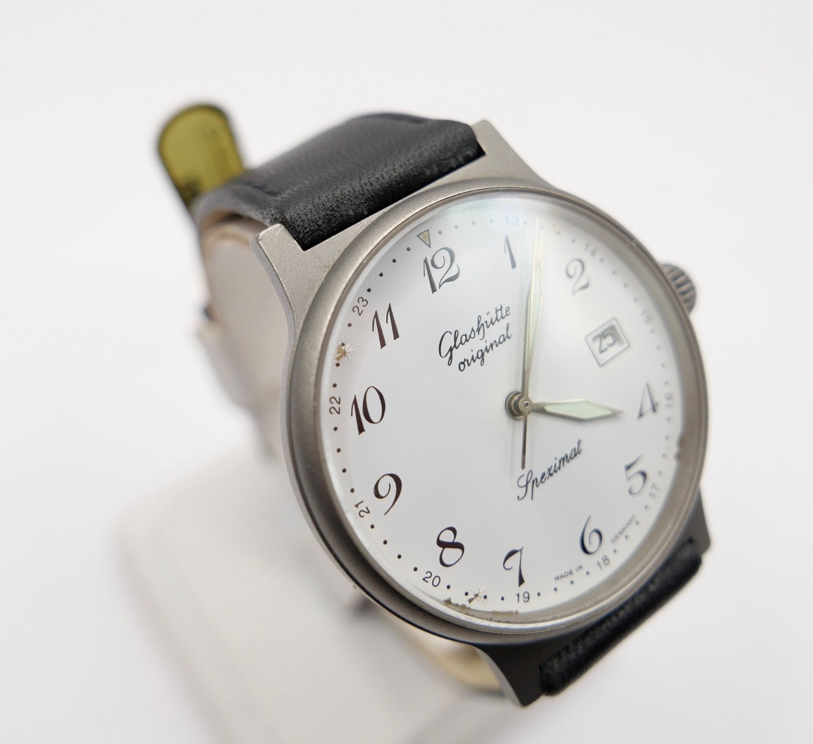 90er Glashütte Spezimat Cal. 10-30 Herrenuhr Automatik weißes Zifferblatt