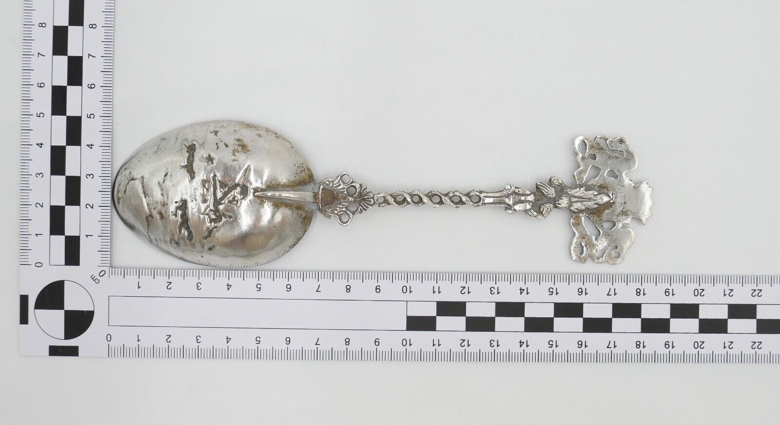 Löffel Arnhem / Niederlande Stadtwappen Silber 800 Halbmond Krone 58,1 Gr - Antikhandel-Stuttgart