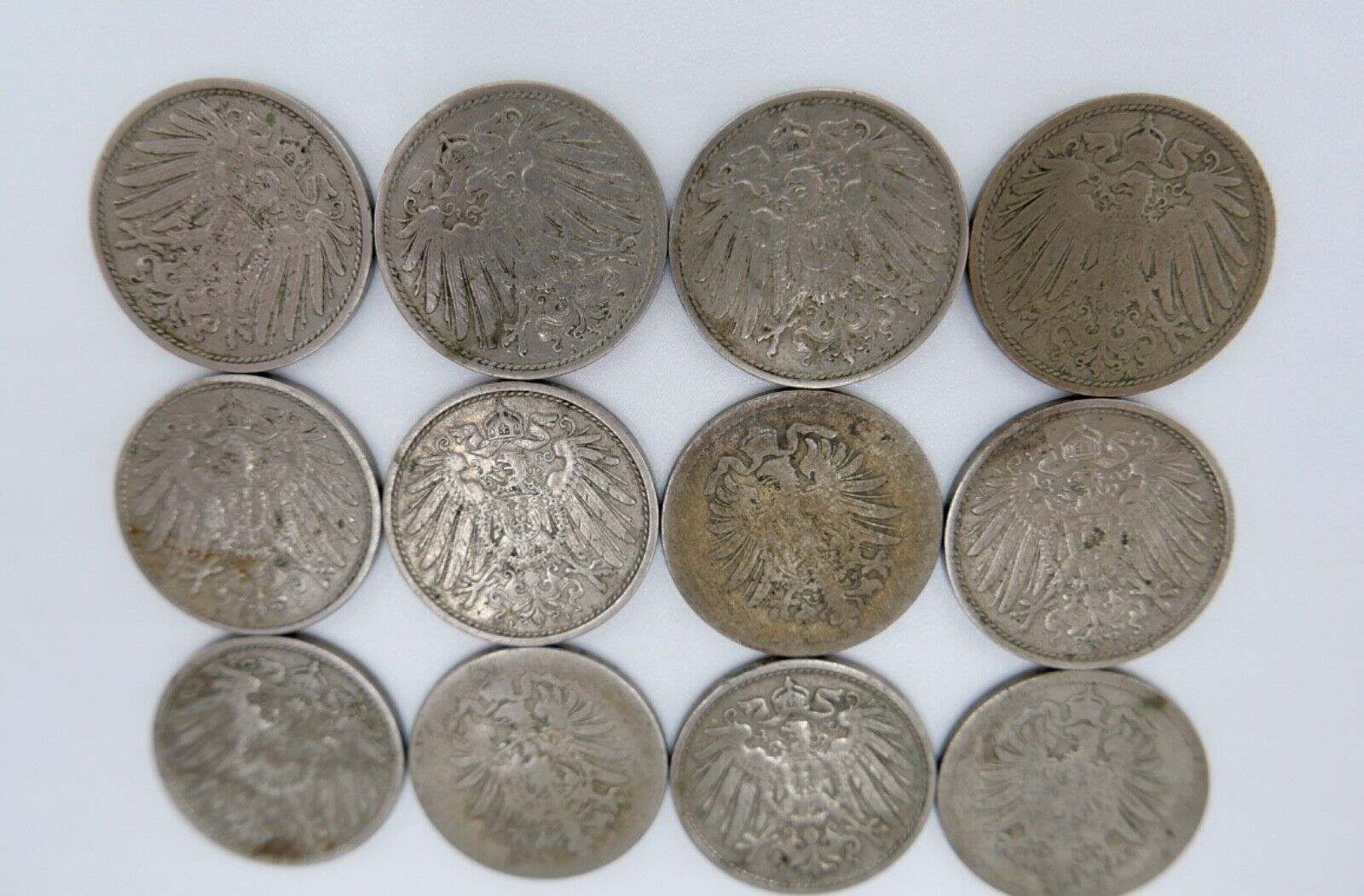 16x 10 Reichspfennig 1875 1876 1896-1913 Jäger J. 4 & 13 - Antikhandel-Stuttgart