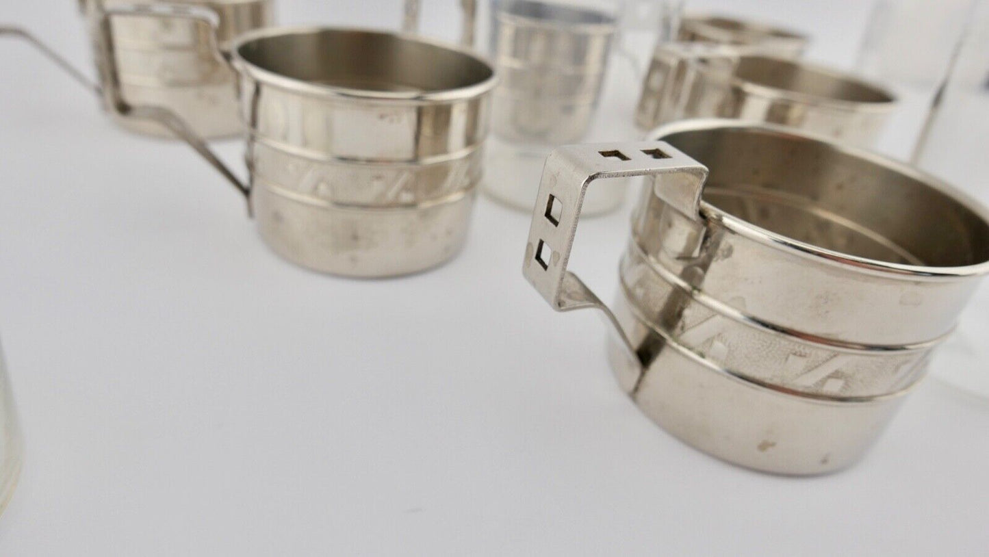 6x Teeglashalter mit Glaseinsatz 50er Jahre - Antikhandel-Stuttgart