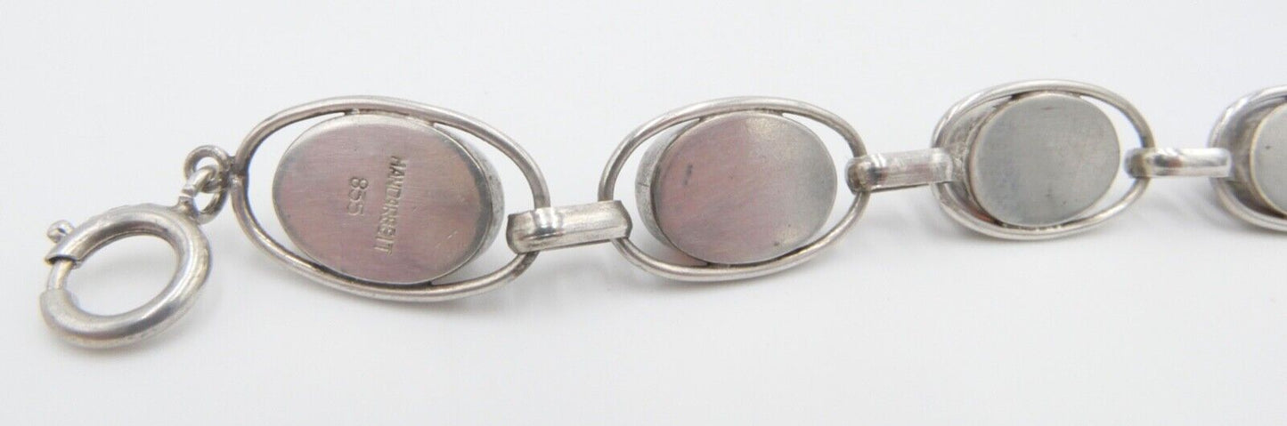 Altes 835 Silber Bernstein Gliederarmband HANDARBEIT Armband - Antikhandel-Stuttgart