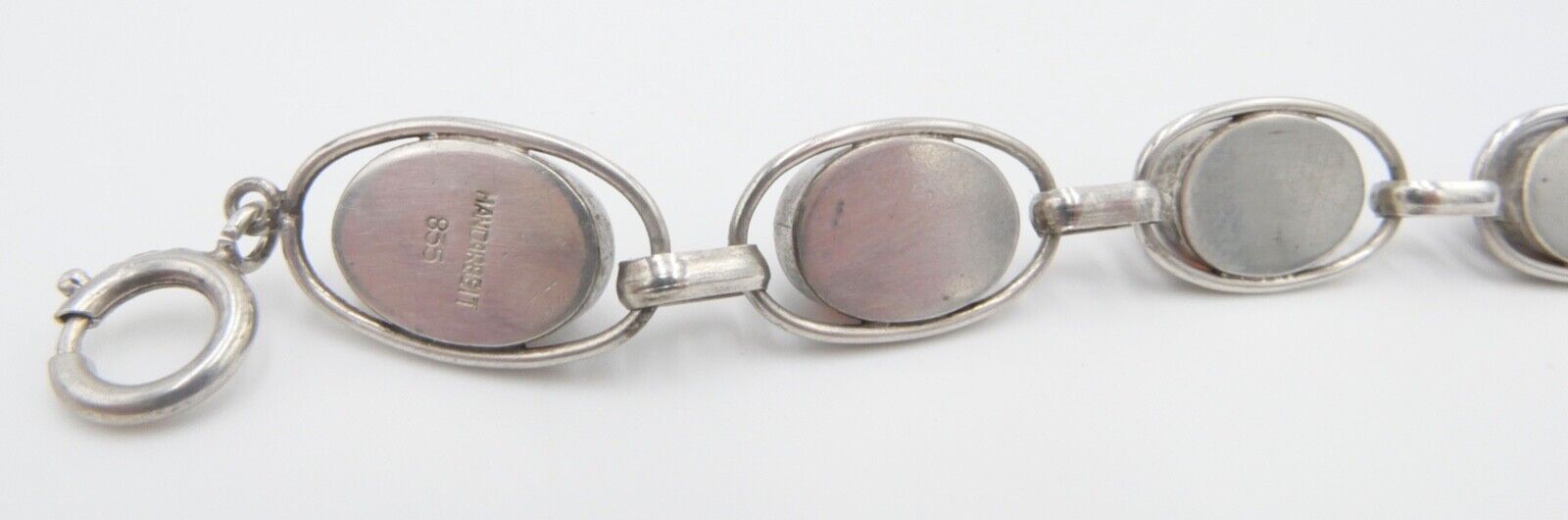 Altes 835 Silber Bernstein Gliederarmband HANDARBEIT Armband - Antikhandel-Stuttgart