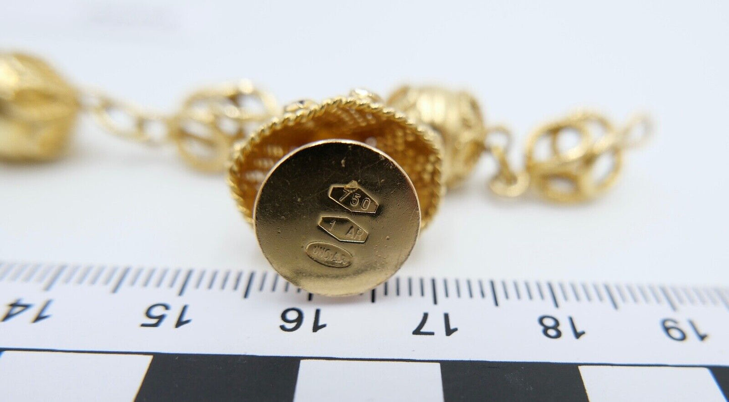 seltenes Bettelarmband Gold Armband 750 / 18K mit bunten Edelsteinen UNOAERRE - Antikhandel-Stuttgart