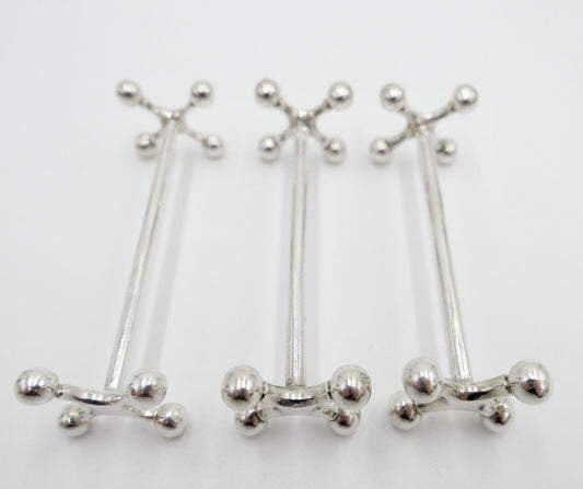 3x Messerhalter Besteck Halter Christofle Kugelkopf Versilbert FRANCE - Antikhandel-Stuttgart