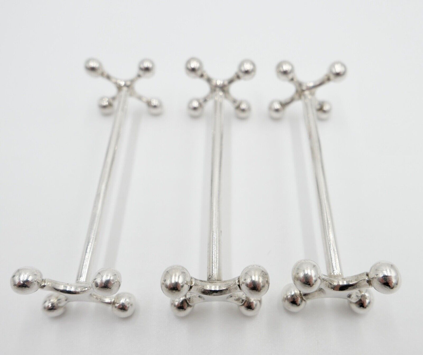 3x Messerhalter Besteck Halter Christofle Kugelkopf Versilbert FRANCE - Antikhandel-Stuttgart