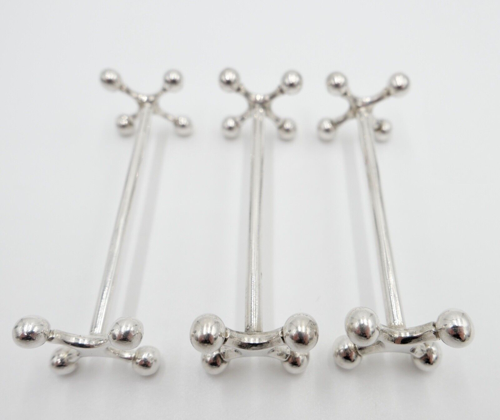 3x Messerhalter Besteck Halter Christofle Kugelkopf Versilbert FRANCE - Antikhandel-Stuttgart