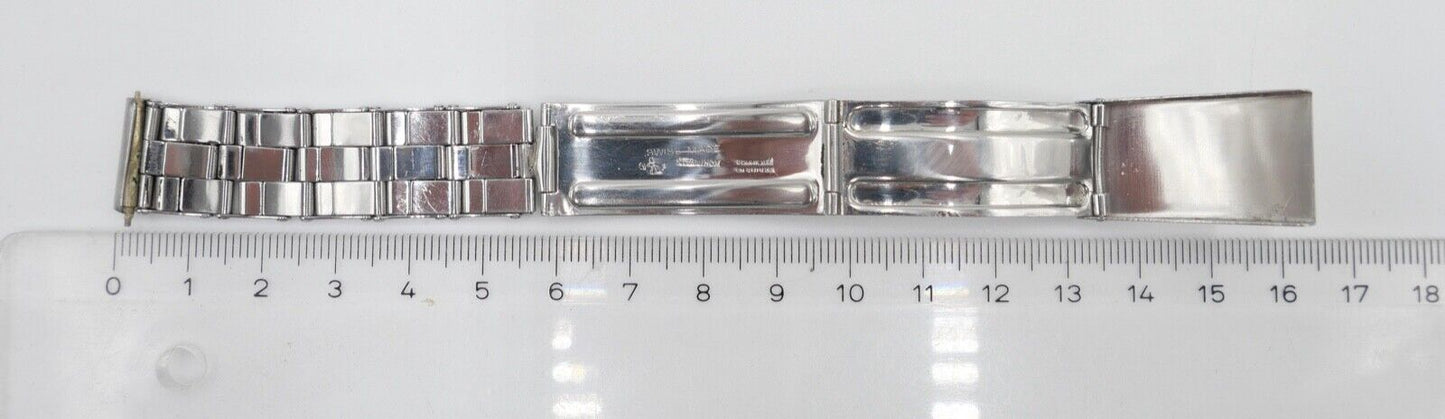 Alte GF Faltschließe Edelstahlband Uhrenband STEELINOX Gay Freres 15mm - Antikhandel-Stuttgart