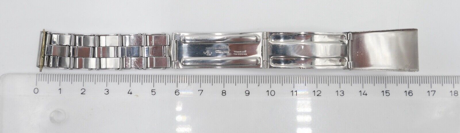 Alte GF Faltschließe Edelstahlband Uhrenband STEELINOX Gay Freres 15mm - Antikhandel-Stuttgart