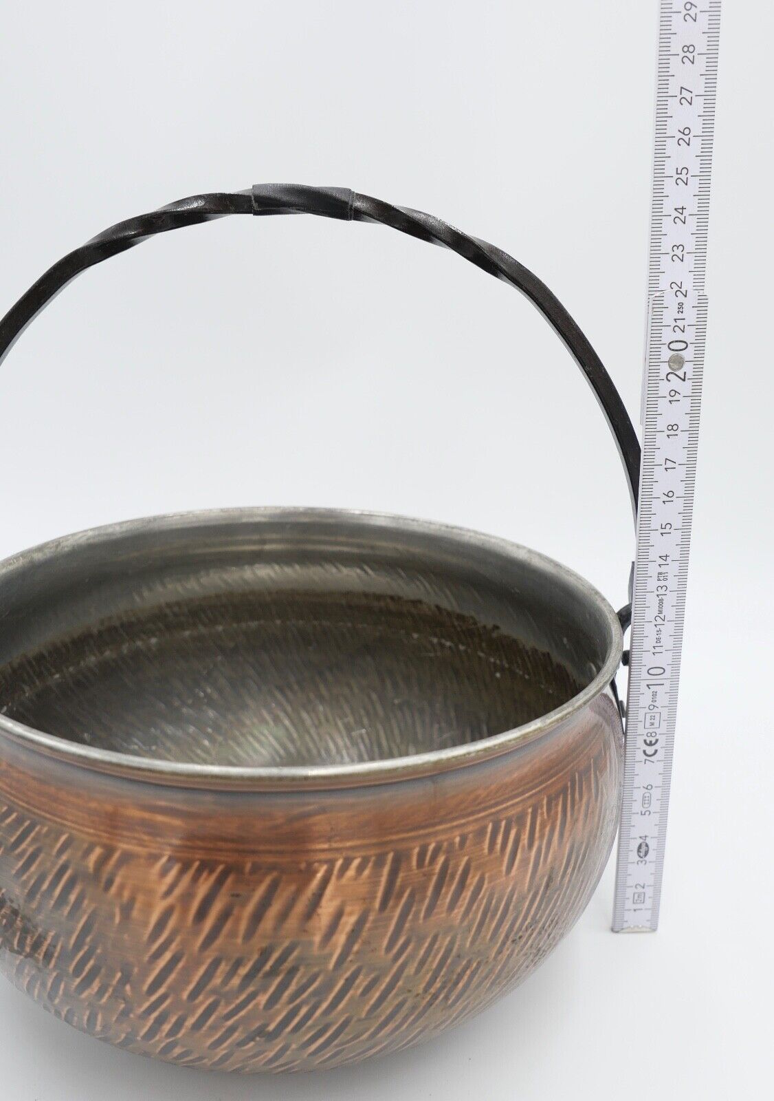 Wagner West Germany Kupfer Blumentopf Hängetopf Topf Kübel mit Henkel - Antikhandel-Stuttgart