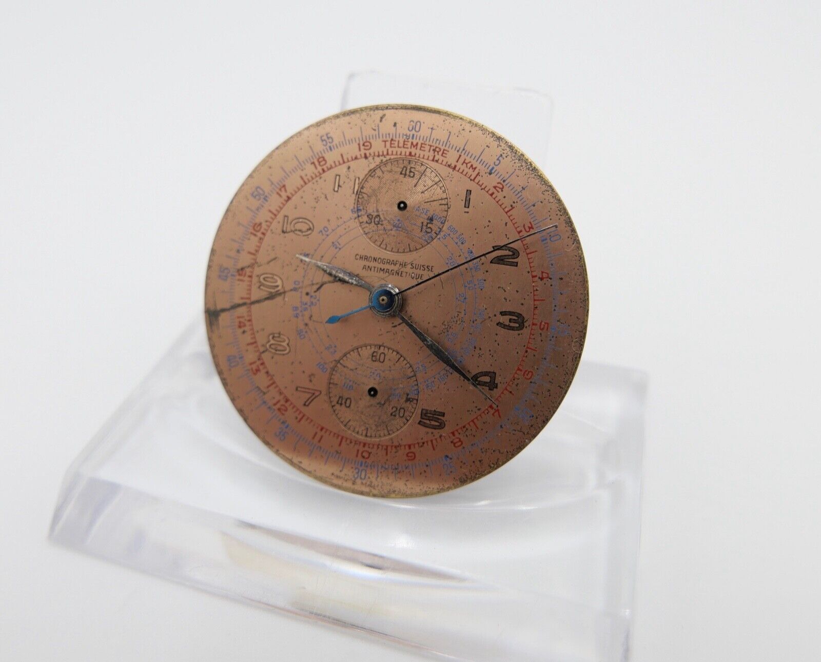 ERSATZTEIL Cal. Venus 170 Uhrwerk Ziffernblatt Chronographe Swiss Antimagnetique - Antikhandel-Stuttgart