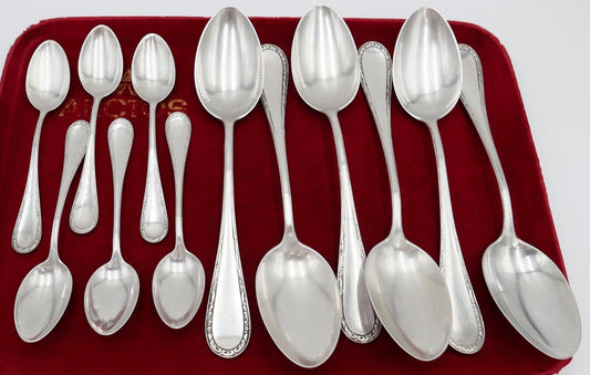 12 teilig Silberbesteck 800 ROSENTHAL Löffel silver Jugendstil cutlery Besteck - Antikhandel-Stuttgart