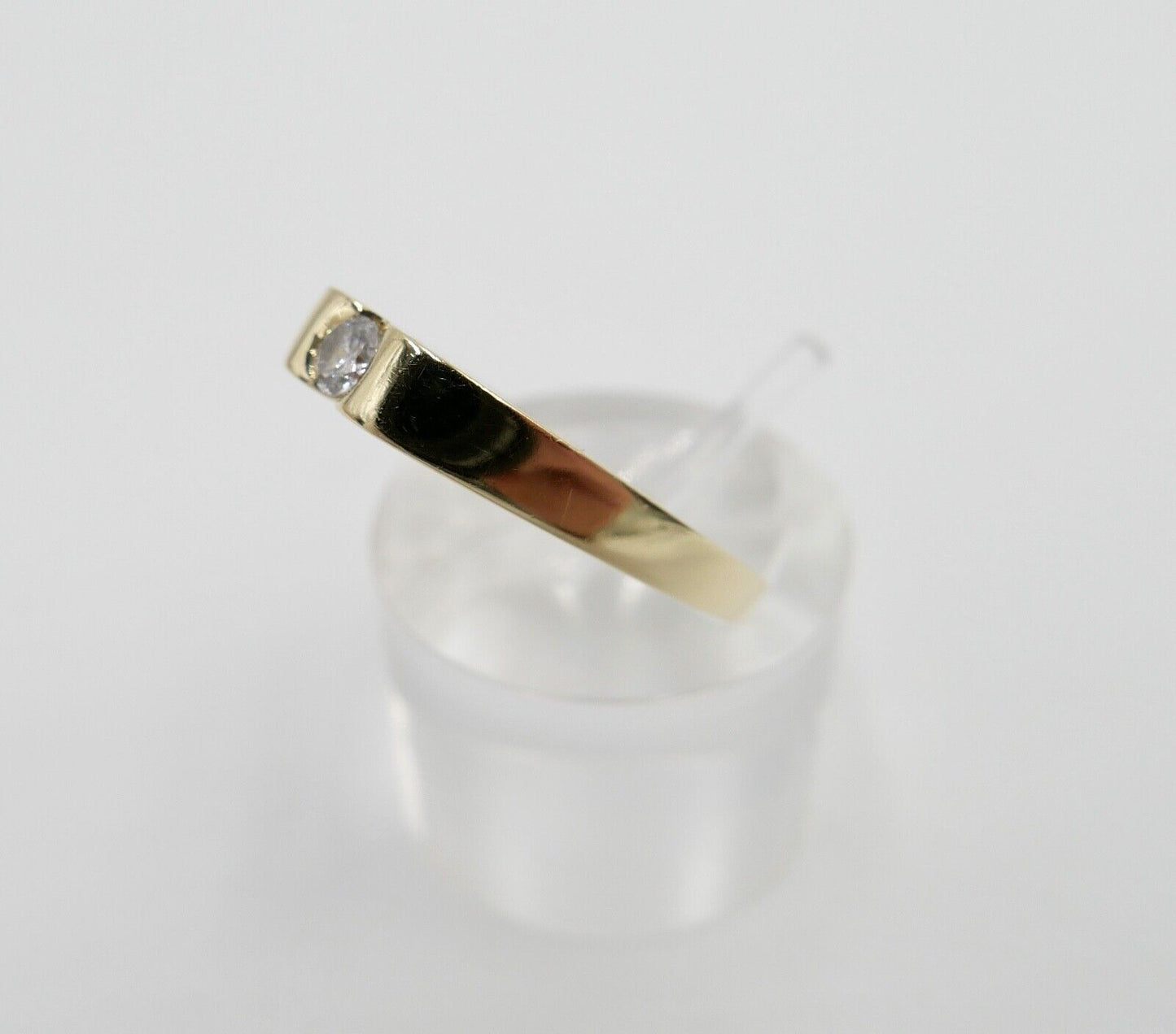 Massiver 80er Jahre Solitär Brillant Spannring 585 14K Gold Ring Gr.59 - Antikhandel-Stuttgart