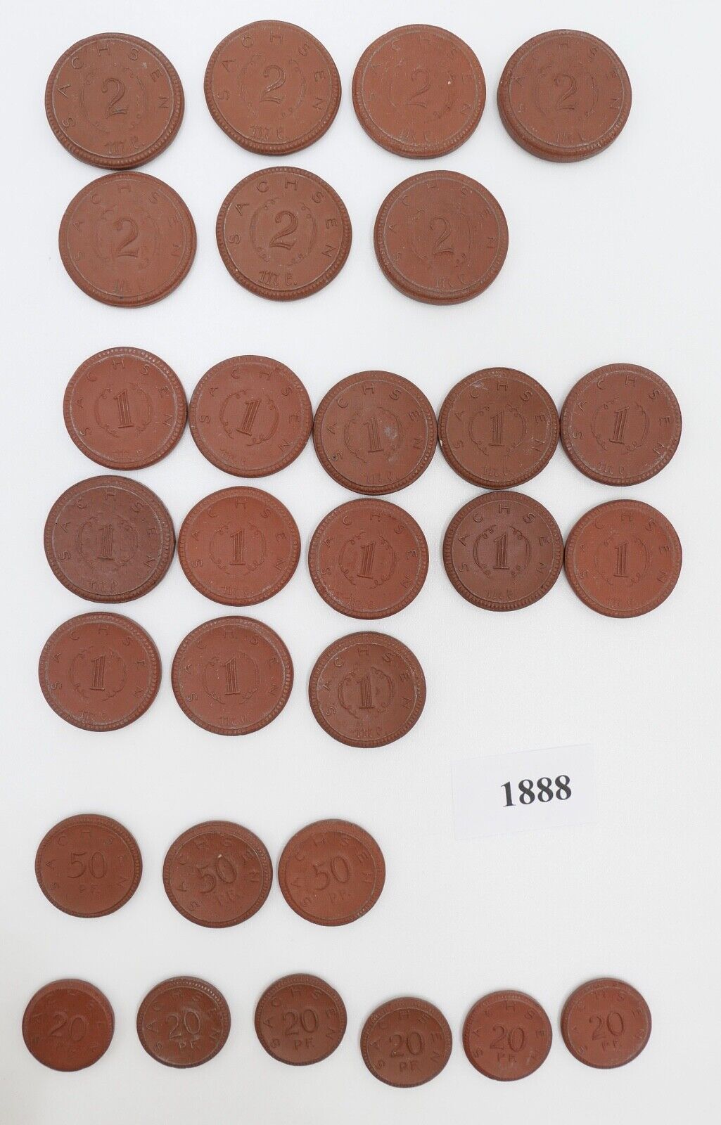 Posten Meissen Böttger Porzellan Münze Taler 1921 Notgeld Mark & Pfennig - Antikhandel-Stuttgart