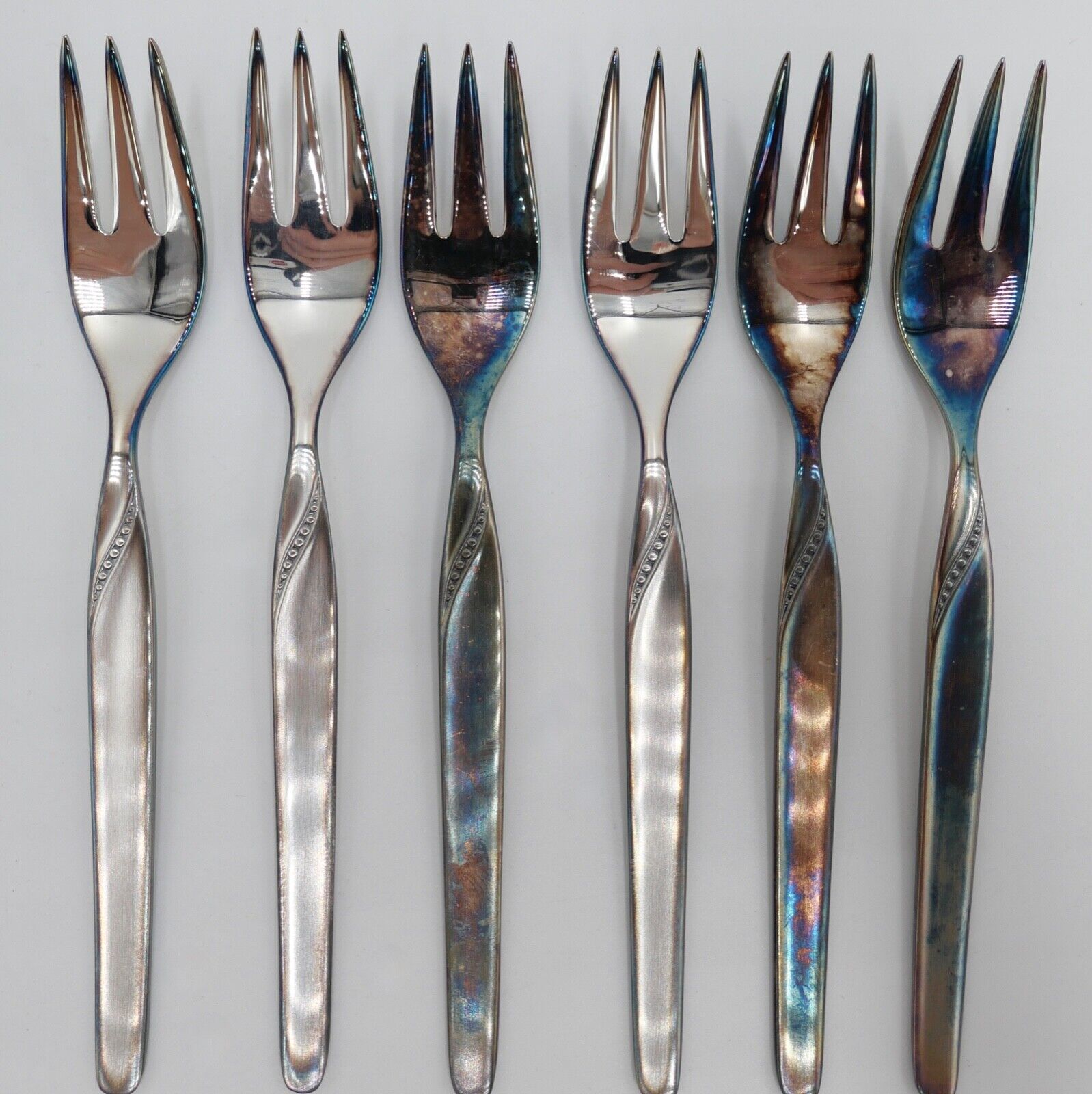 - NEU - OVP - 6 Stück AUERHAHN - BELLE EPOQUE - 90er Silber Kuchengabel - Antikhandel-Stuttgart