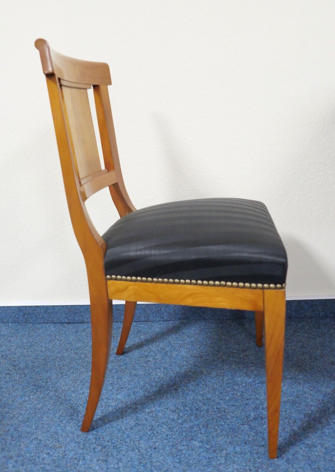 NEUwertig Original Biedermeier um 1820 Holzstuhl Stuhl Sessel Mohair Kirschbaum - Antikhandel-Stuttgart