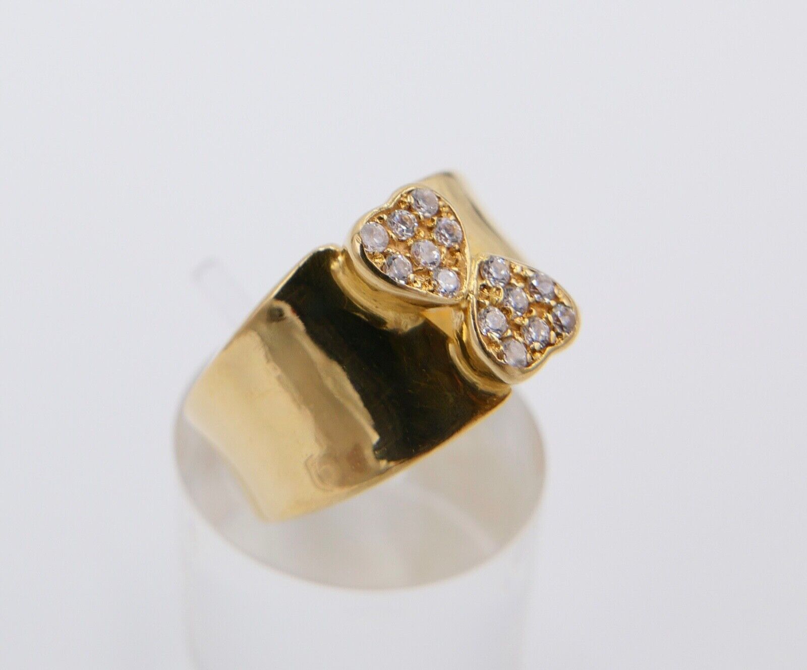 Damen Gold Herz Love Zirkonia Ring 18K 750 1474 VI Oro Top Gr. 61 0,126 Ct - Antikhandel-Stuttgart
