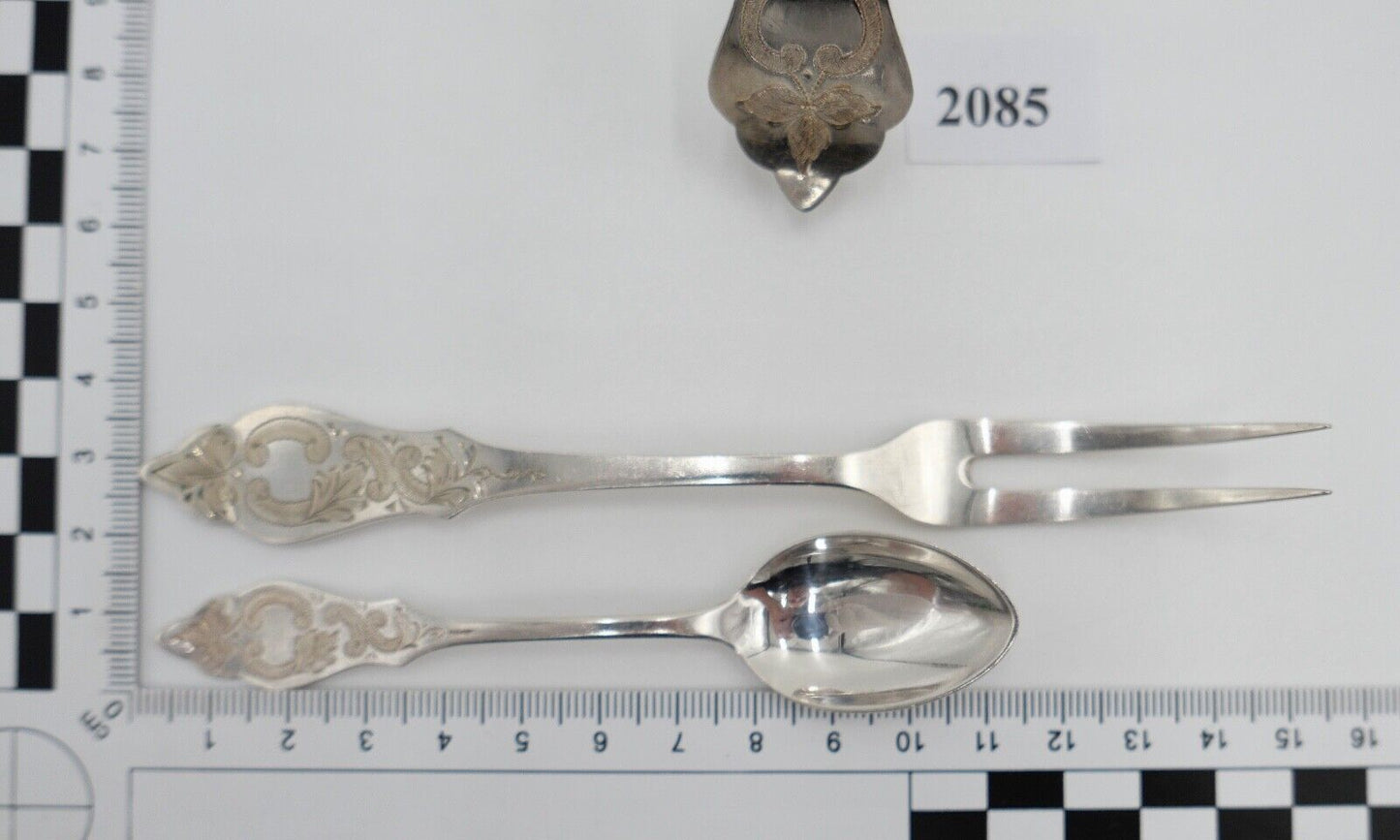 4 Tlg. GHB OTTO KROPP Besteck Ostfriesenmuster 90er Silber versilbert - Antikhandel-Stuttgart