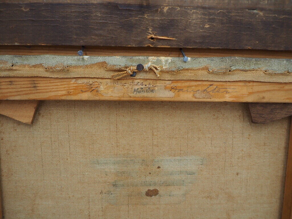 KARL RAUPP 1900 München " Magd holt Korn aus dem Schober " Öl Leinwand - Antikhandel-Stuttgart