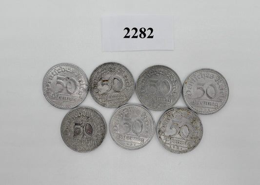 7x 50 Pfennig 1921 Jäger J.301 ss-vz Weimarer Republik - Antikhandel-Stuttgart
