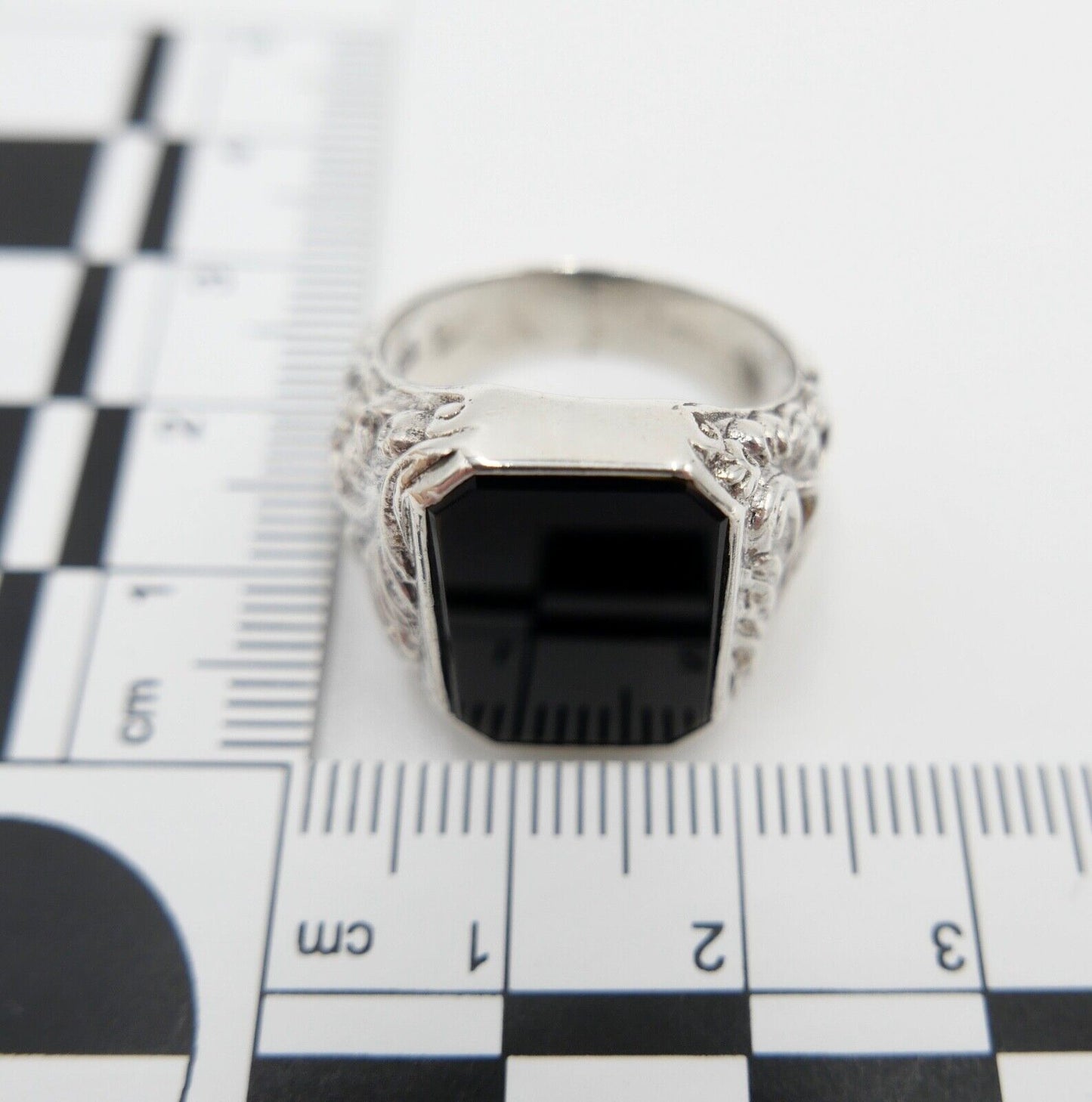 Jugendstil Siegelring Herrenring Ring 835 Silber Gr. 60 mit ONYX - Antikhandel-Stuttgart