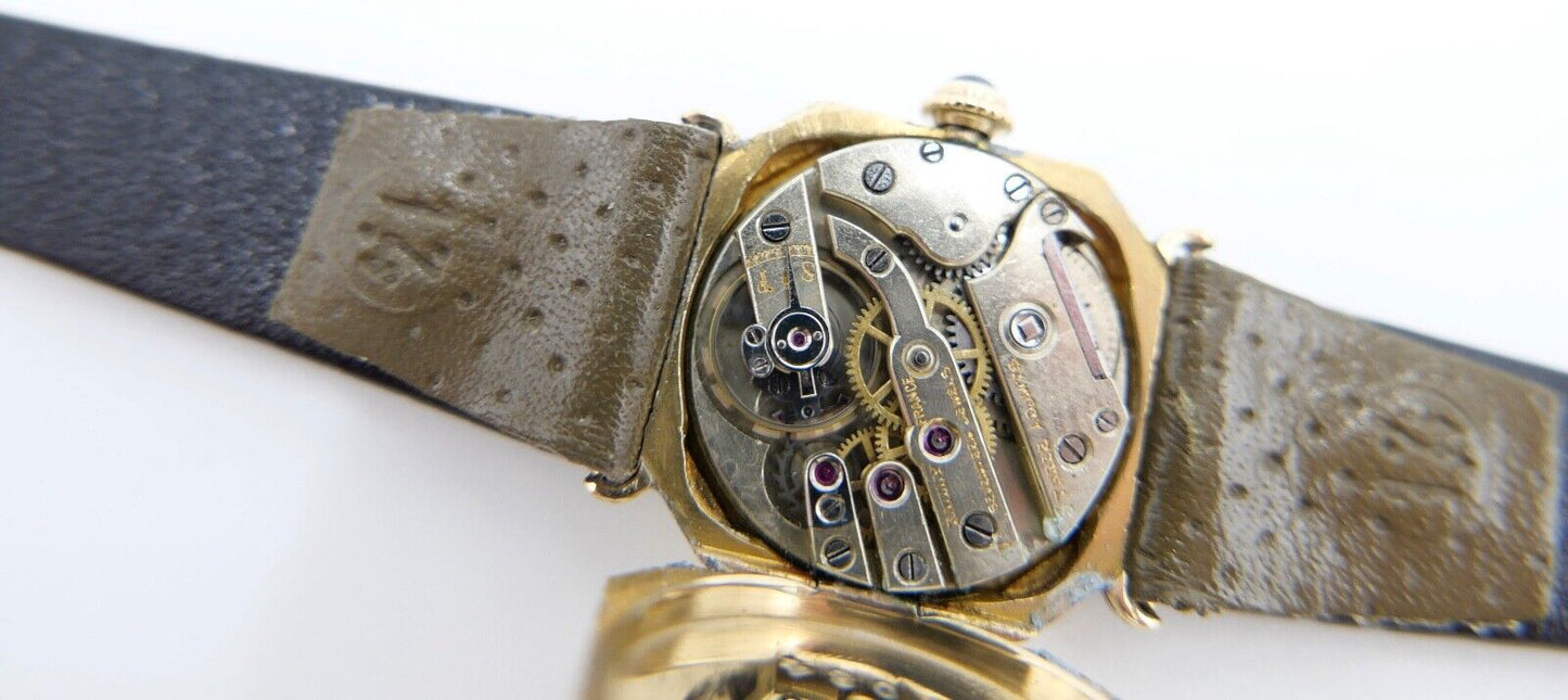 1930er Herren Damen Uhr Henry Blank & Co and Cresarrow USA 585 14K Gold Saphire - Antikhandel-Stuttgart