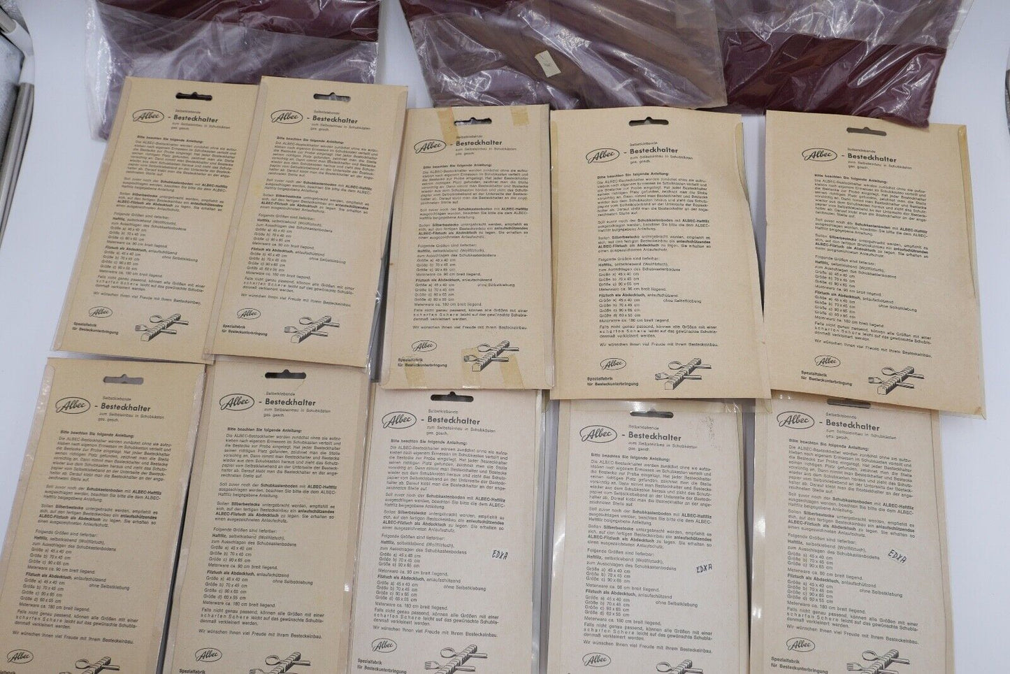 Posten Konvolut Besteckhalter und Filz NEU in OVP Ladenauflösung ALBEC 1980er - Antikhandel-Stuttgart