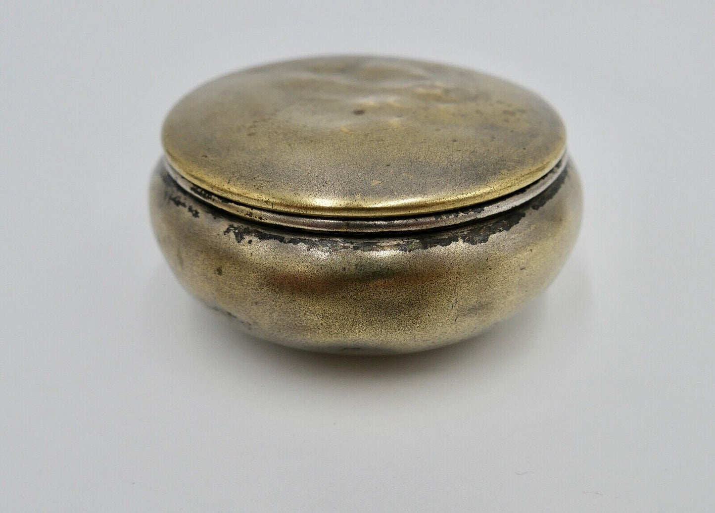 antike kleine Pillendose Deckeldose Tabatiere vergoldet um 1900 - Antikhandel-Stuttgart