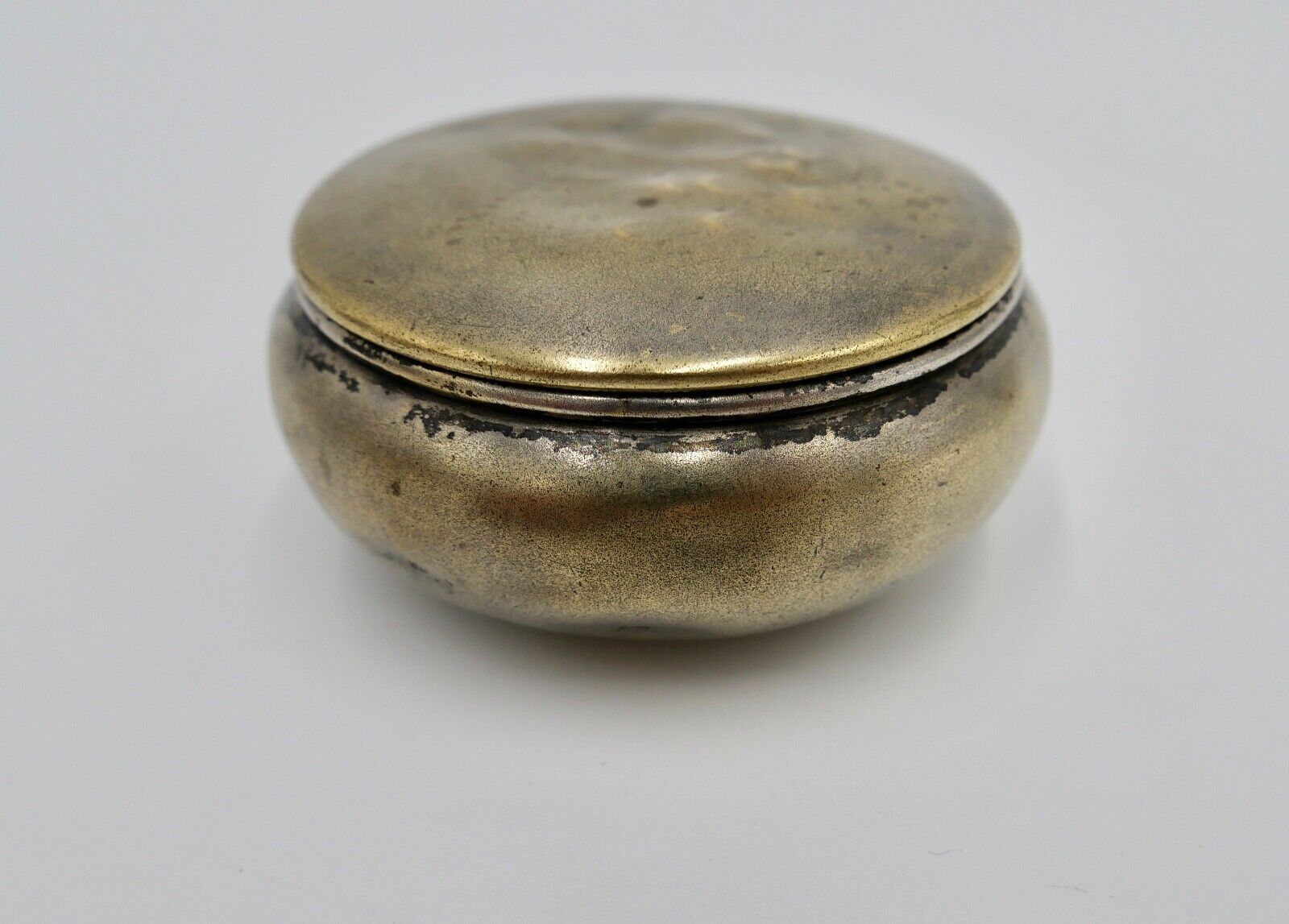 antike kleine Pillendose Deckeldose Tabatiere vergoldet um 1900 - Antikhandel-Stuttgart