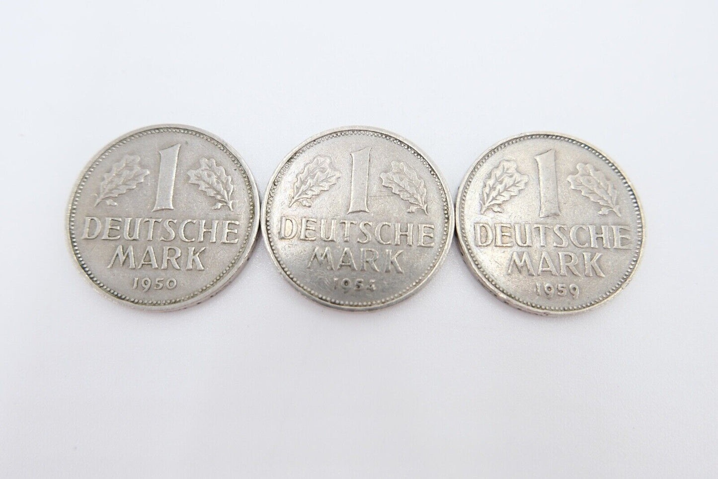3x 1 DM Deutsche Mark ss - vz 1950 D 1954 J 1959 G Jäger J.385 - Antikhandel-Stuttgart