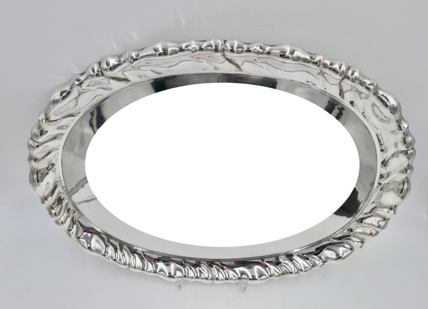 Antik Silbertablett Servierplatte Österreich Ungarn ÖMM 50x37cm 800er Budapest - Antikhandel-Stuttgart