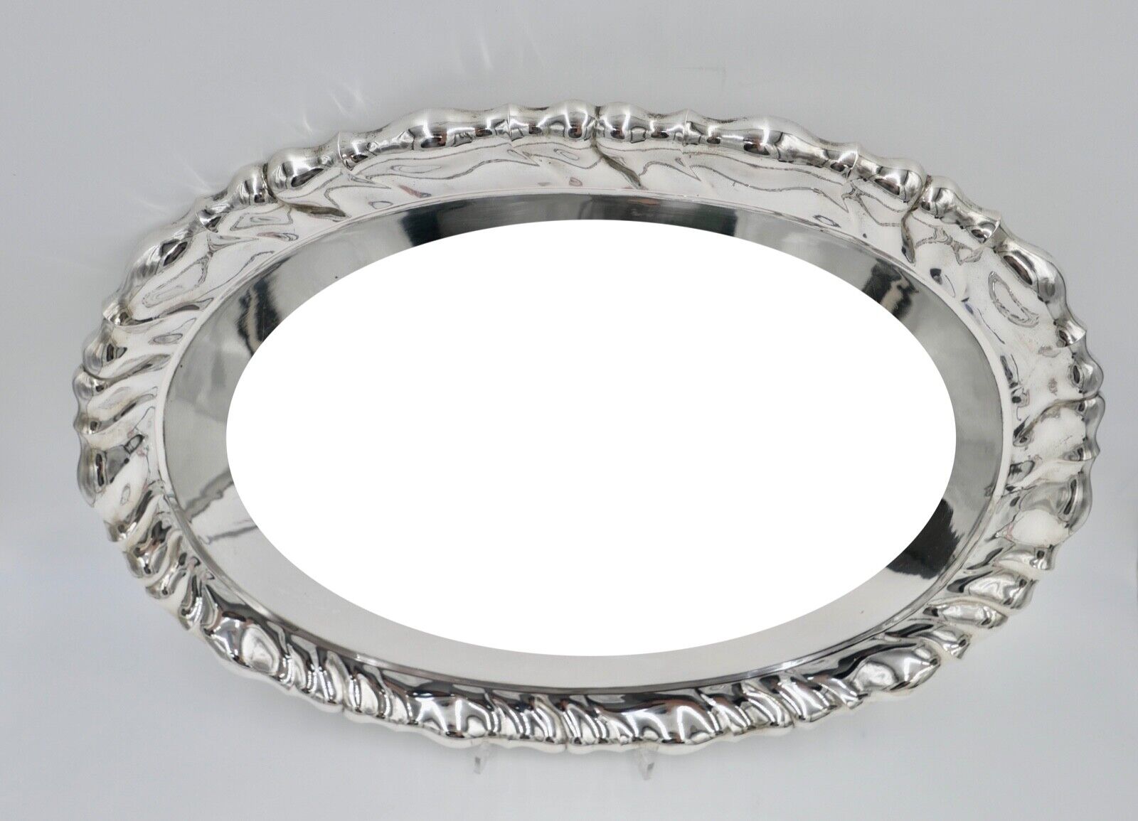 Antik Silbertablett Servierplatte Österreich Ungarn ÖMM 50x37cm 800er Budapest - Antikhandel-Stuttgart