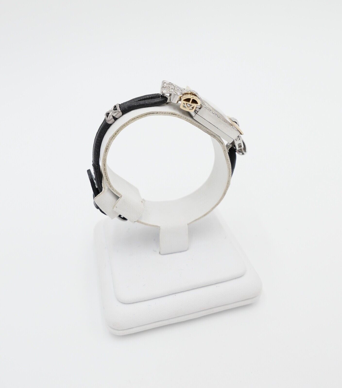 ART DECO DAMEN ARMBANDUHR 750 / 18K WEIß GELB GOLD 48x Diamant Brillant 2,16 CT - Antikhandel-Stuttgart