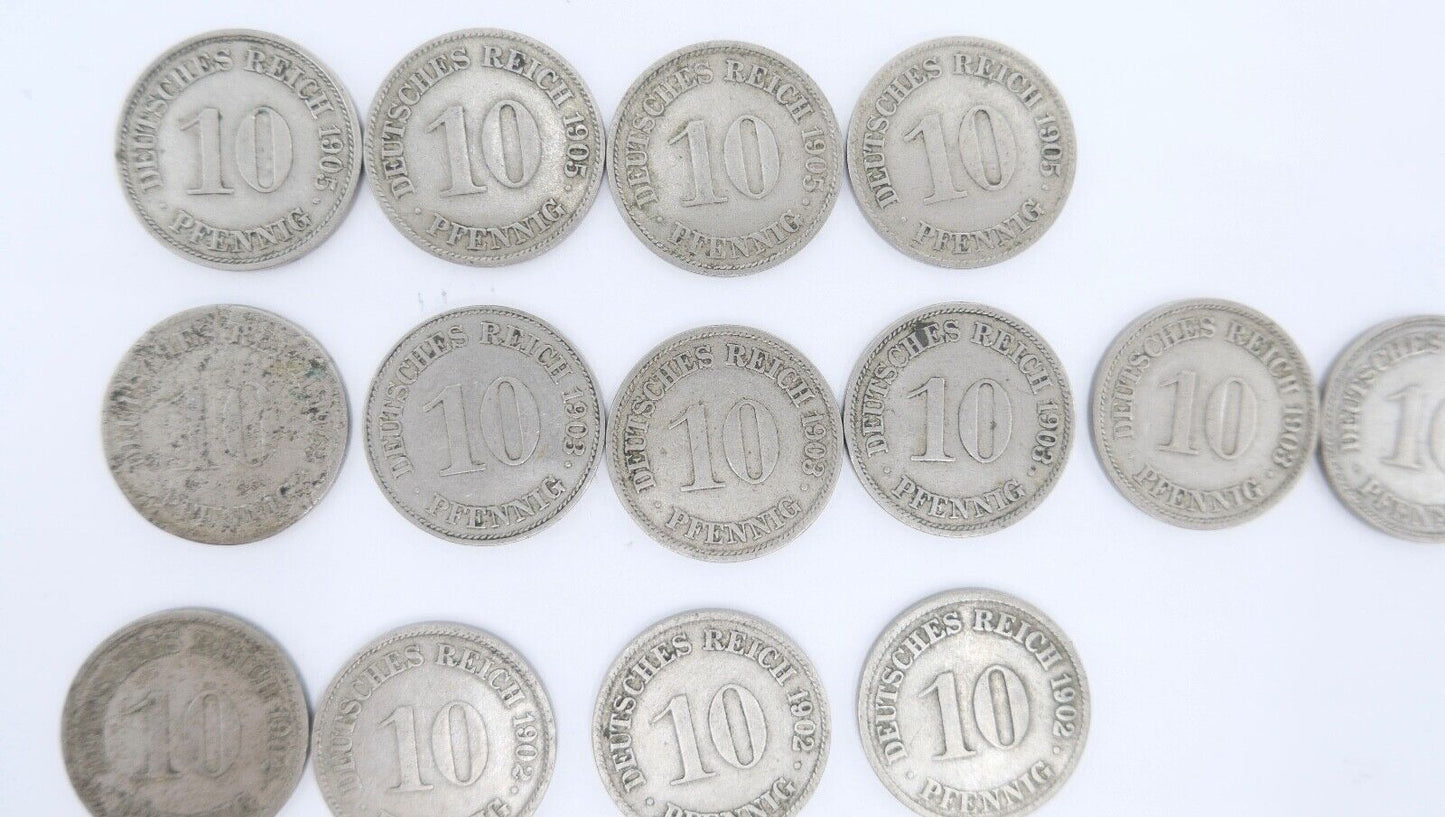 49x 10 Pfennig 1902 - 19011 Jäger J. 13 ss-stg - Antikhandel-Stuttgart