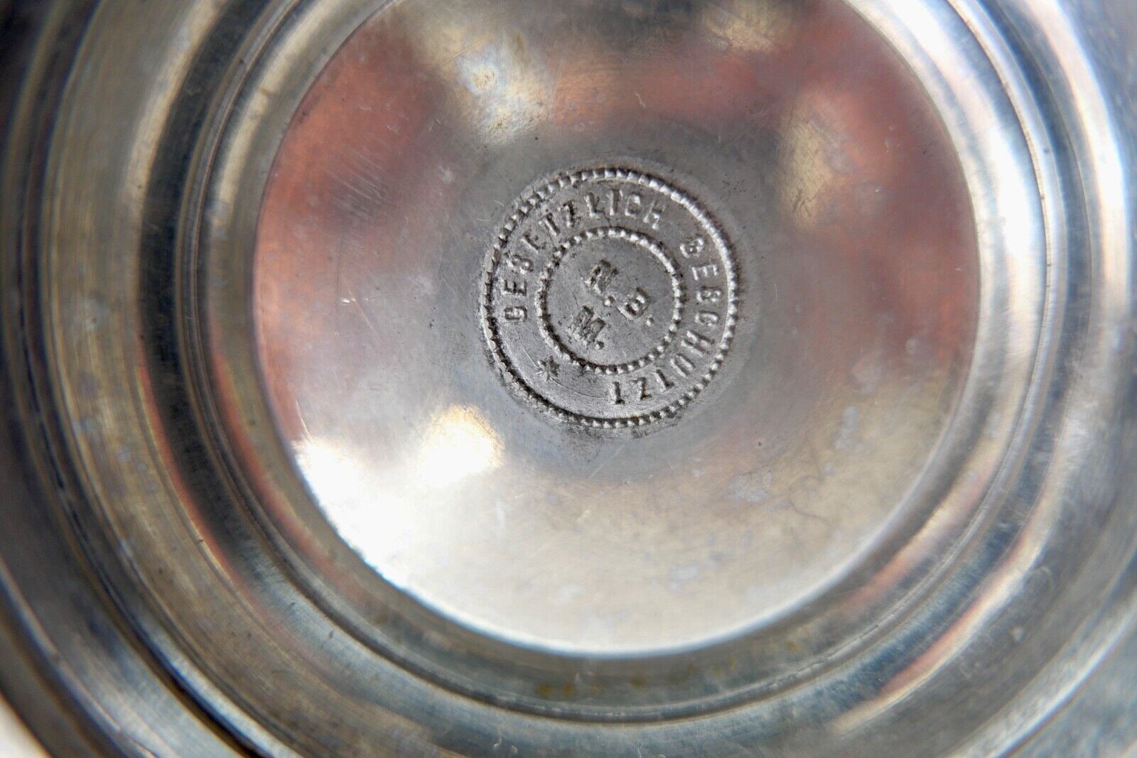 Antiker Zinnbecher Zinn Becher N.B.M Kaiserreich Kaiser Wilhelm II S.M.S. Hessen - Antikhandel-Stuttgart