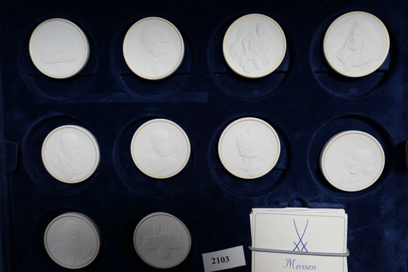 MEISSEN Sammelbox Städte Thaler & berühmte Persönlichkeiten Sammlung Medaillen - Antikhandel-Stuttgart