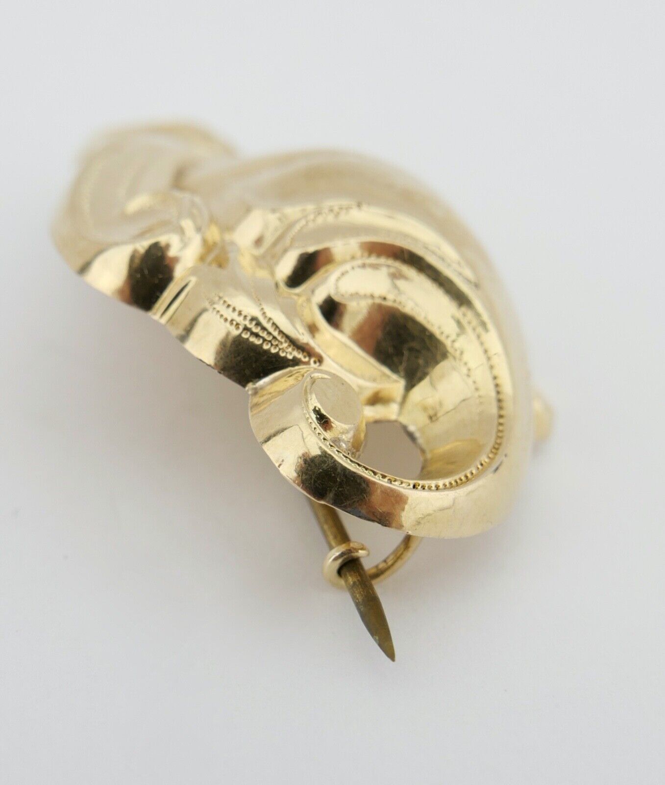 Antike Florale Biedermeier Barrock Schaumgold 14K 585 Brosche Ø 48x36 mm um 1840 - Antikhandel-Stuttgart