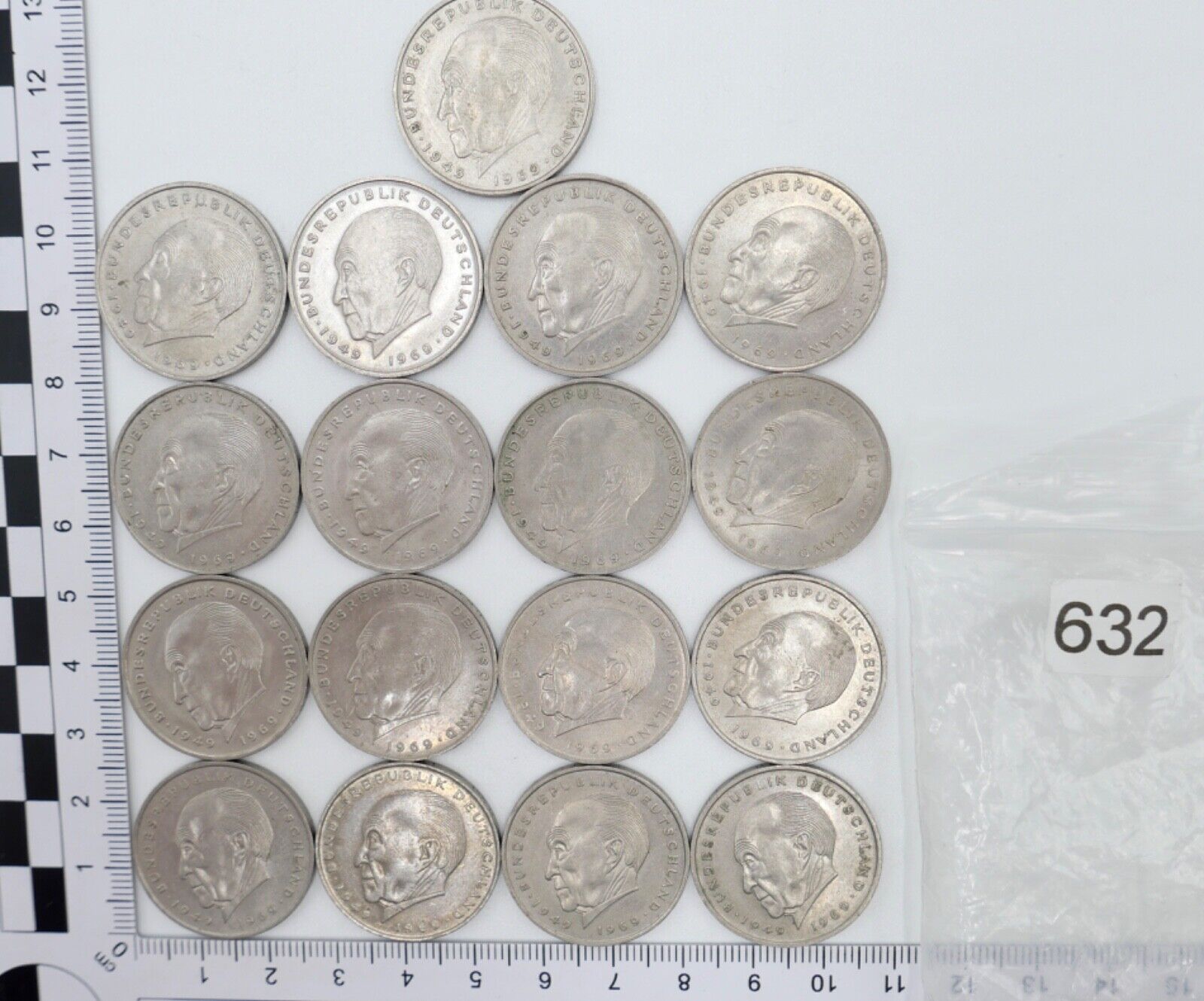 17x 2 DM Mark Konrad Adenauer 1969 - 1973 Jäger J.406 - Antikhandel-Stuttgart
