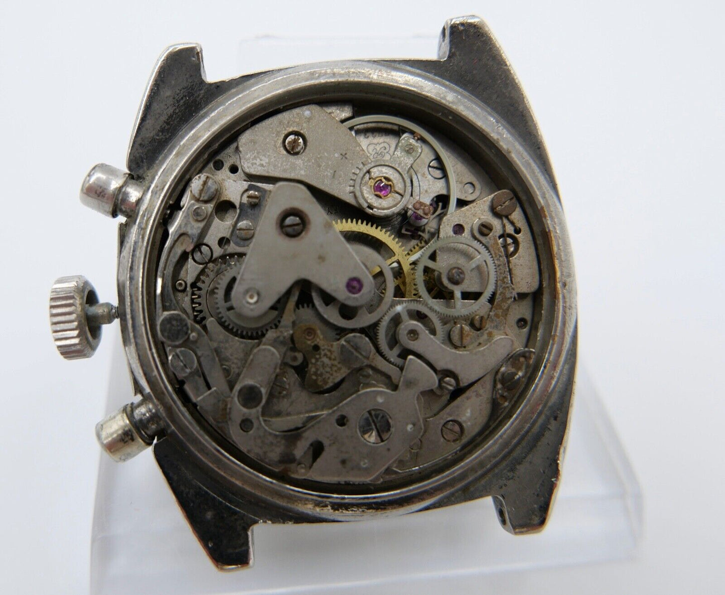 LÄUFT Rotary Cal. Valjoux 7733 Uhrwerk Chronograph seltenes Zifferblatt - Antikhandel-Stuttgart