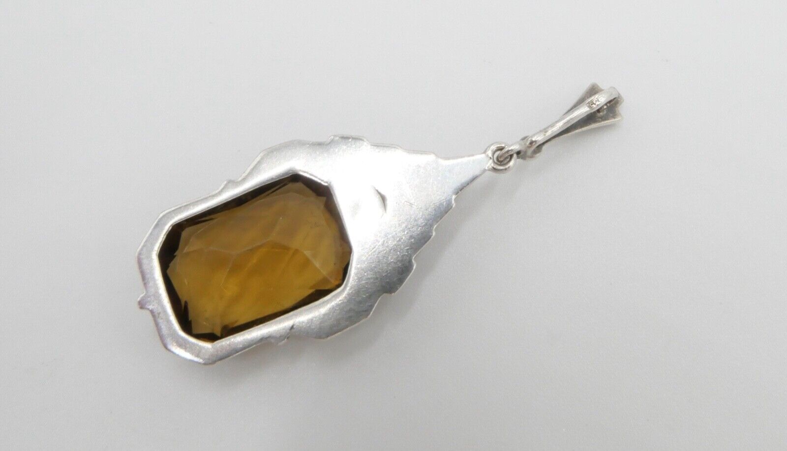 935 Silber Anhänger mit Glasstein und Markasiten im Art Deco Stil - Antikhandel-Stuttgart