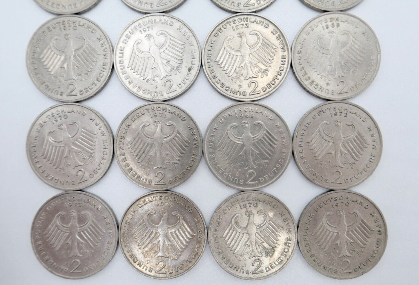 17x 2 DM Mark Konrad Adenauer 1969 - 1973 Jäger J.406 - Antikhandel-Stuttgart