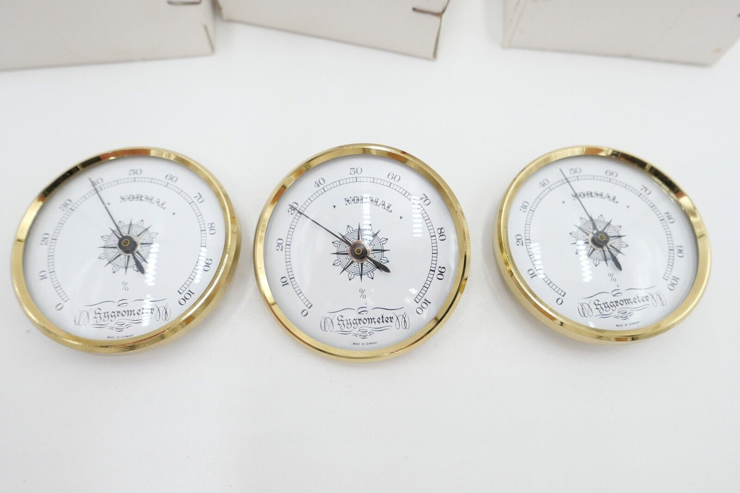 NEU aus Uhrmacherauflösung 80er Jahre 3x Hygrometer Zigarre Tabak Zubehör - Antikhandel-Stuttgart