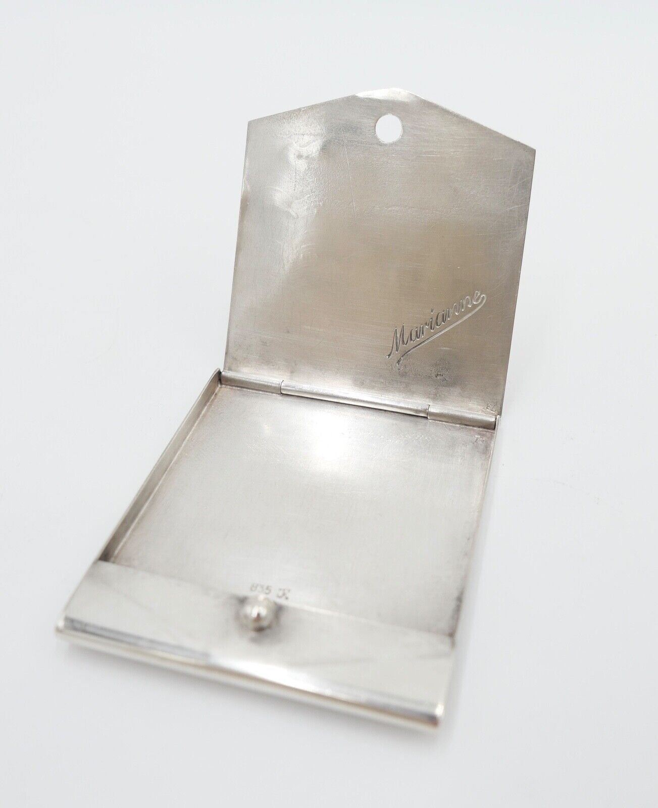 um 1930 Streichholzetui 835 Silber 32,8 Gr Silberetui Marianne Gravur - Antikhandel-Stuttgart