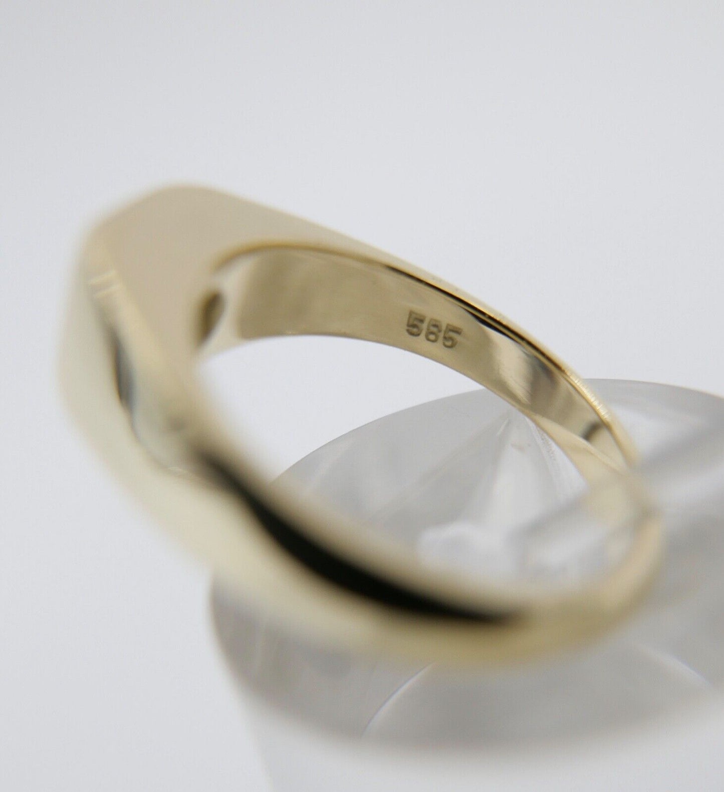 80er Jahre Solitär Ring Gelbgold 585 14K Damenring Brillant 0,14 Ct Gr. 54 VS F - Antikhandel-Stuttgart