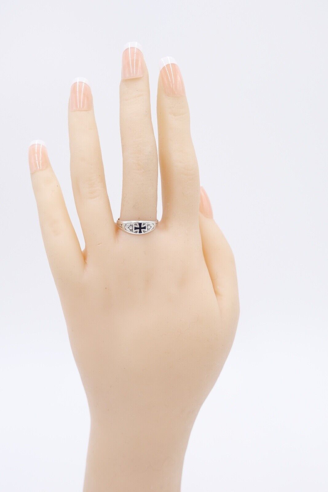 Patriotischer Ring 800 Silber 1914 - 1917 WK WW EK Gr. 51 Eisernes Kreuz - Antikhandel-Stuttgart