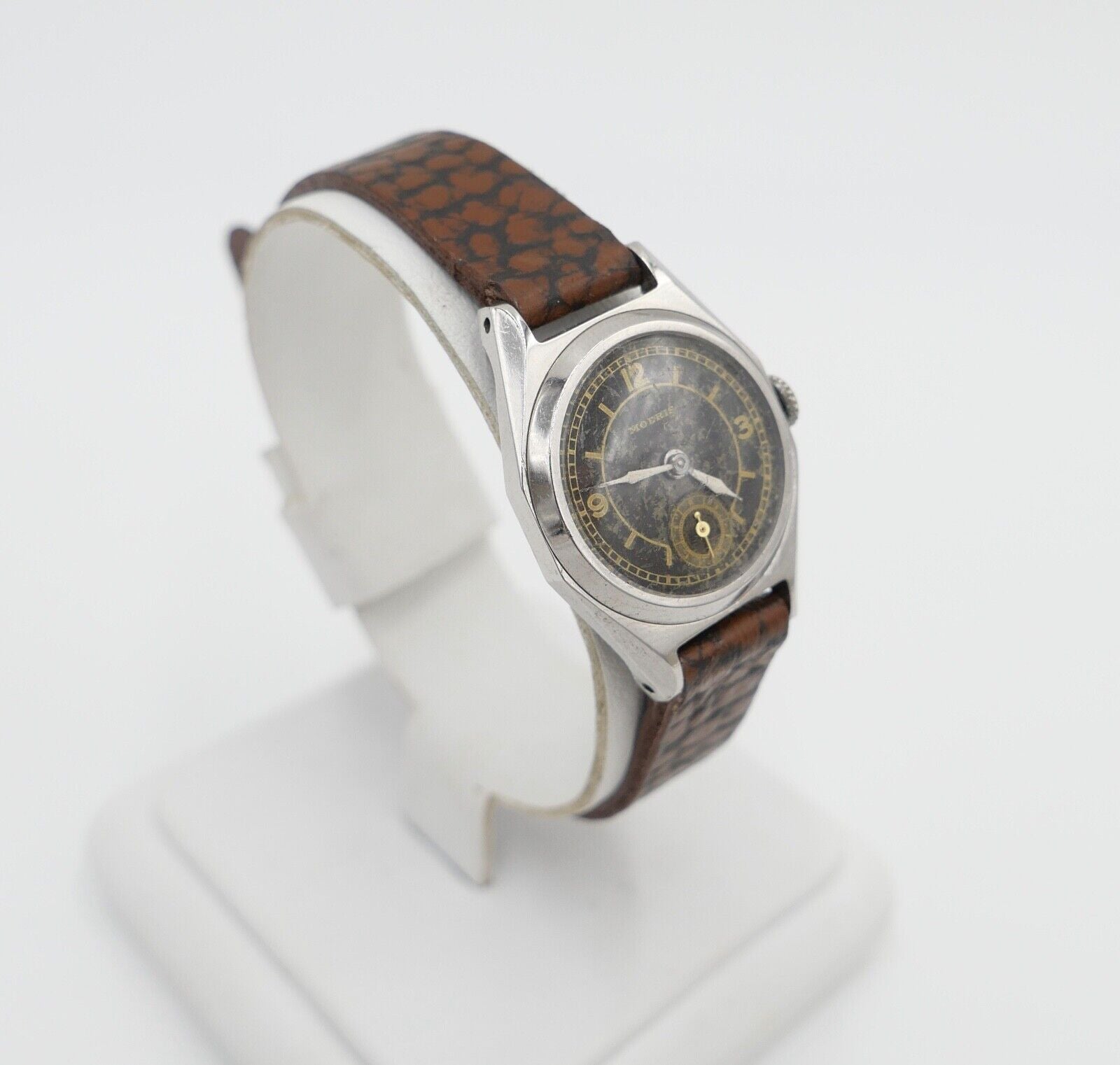 Moeris 1940er Jahre Art Deco Damenuhr Cal. 8 3/4 mit neuem Lederband - Antikhandel-Stuttgart