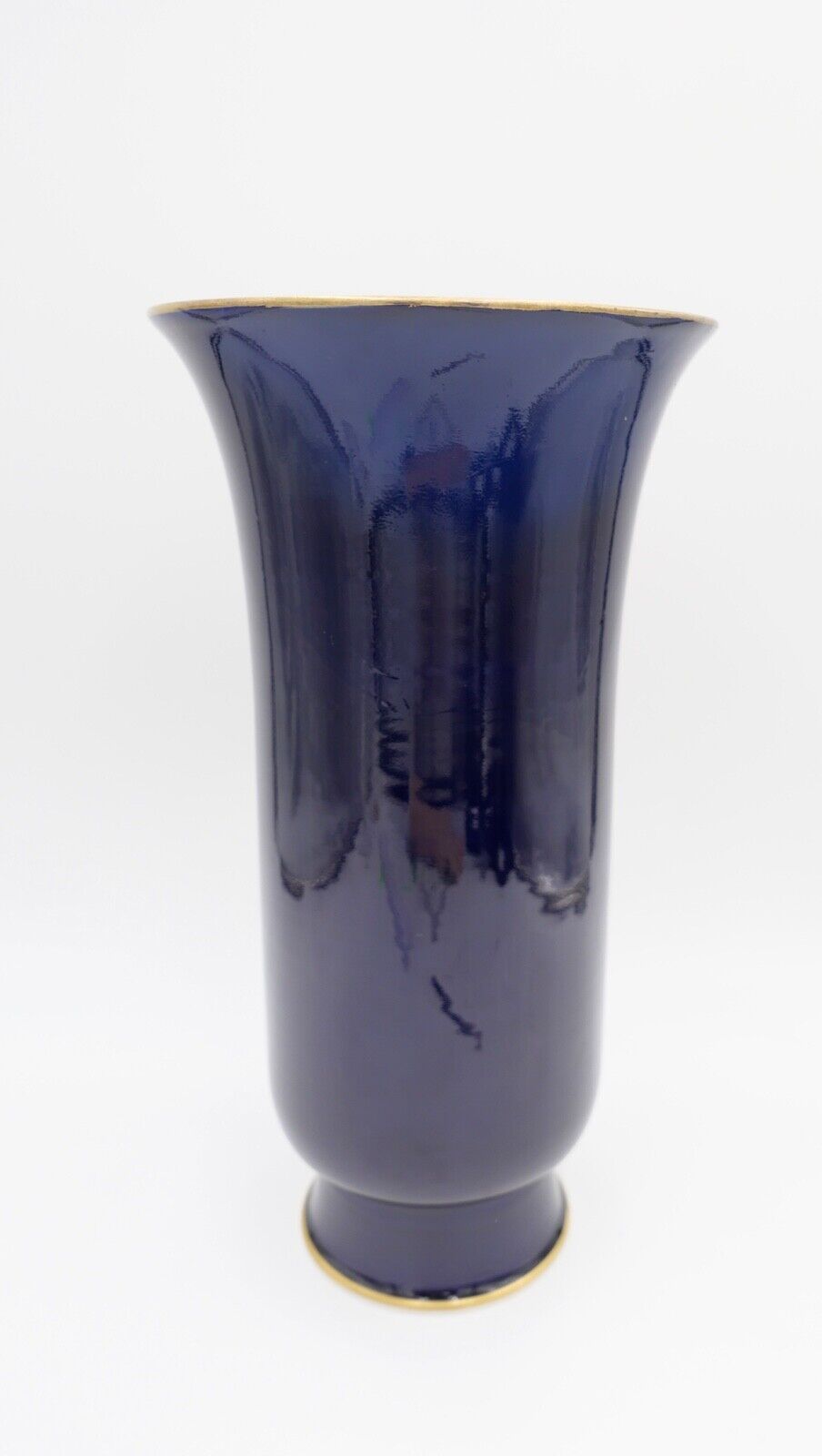 Meissen 342a / 28 große Vase 35,5cm kobaltblau mit Blumenbuket Gold - Antikhandel-Stuttgart