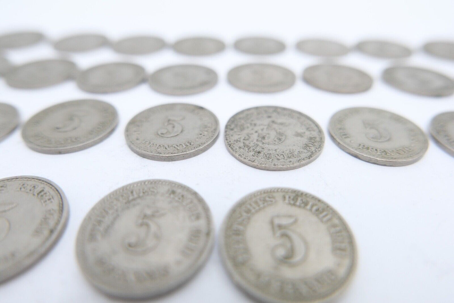 46x 5 Pfennig 1906 - 1914 A D F G großer Adler Jäger J.12 ss - stg - Antikhandel-Stuttgart